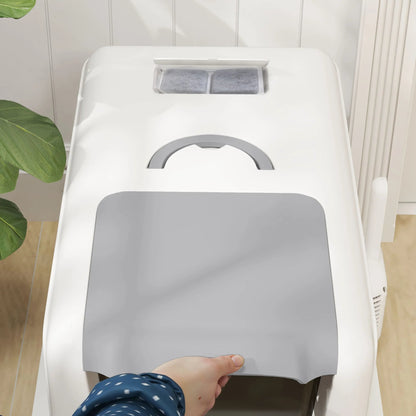 Spacious Covered Cat Litter Box Easy Clean Tray