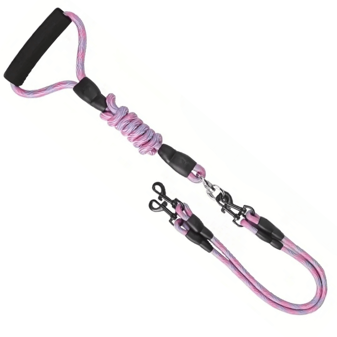 Dual Dog Leash Tangle Swivel Comfort Grip