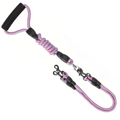 Dual Dog Leash Tangle Swivel Comfort Grip