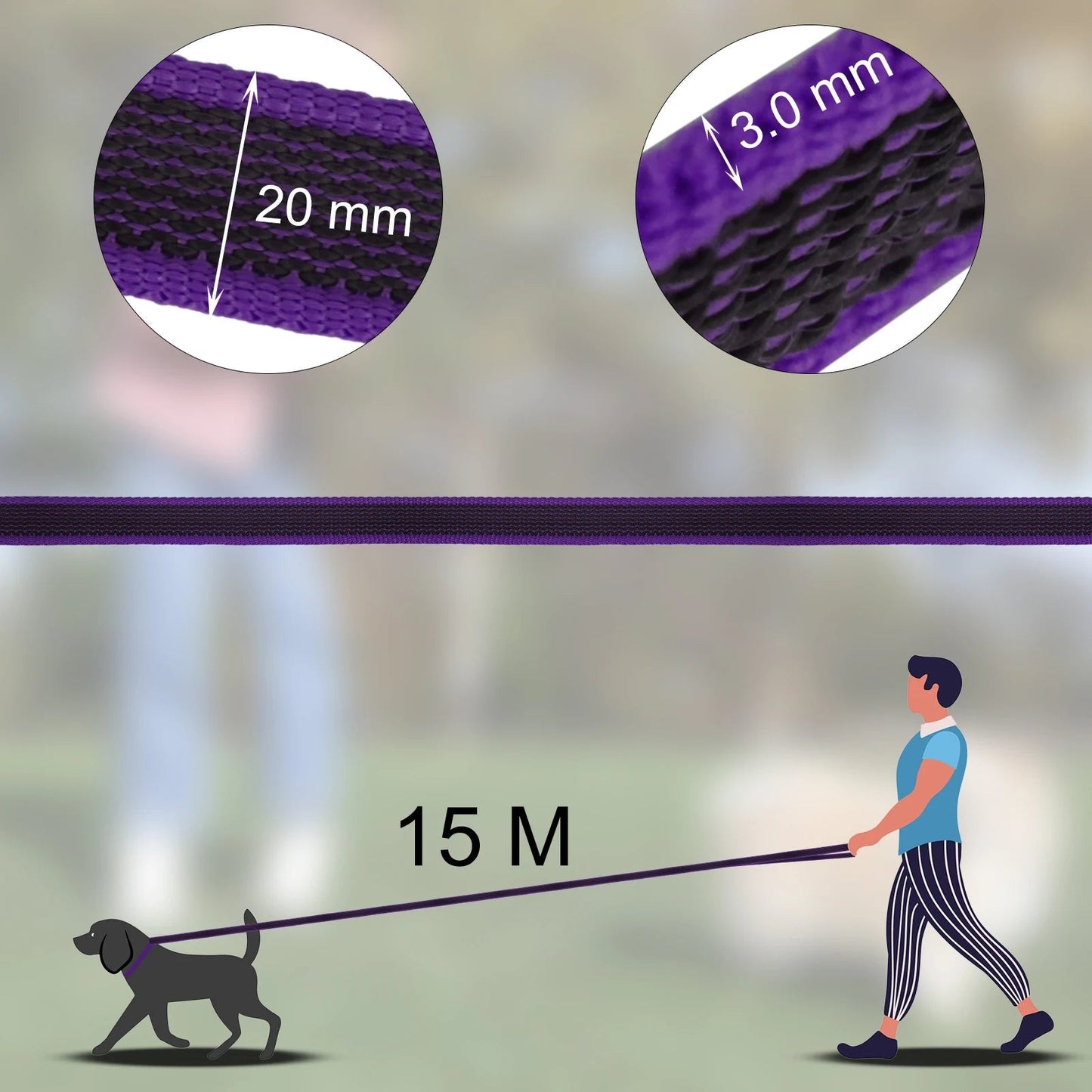 Heavy Duty Dog Leash Padded Handle