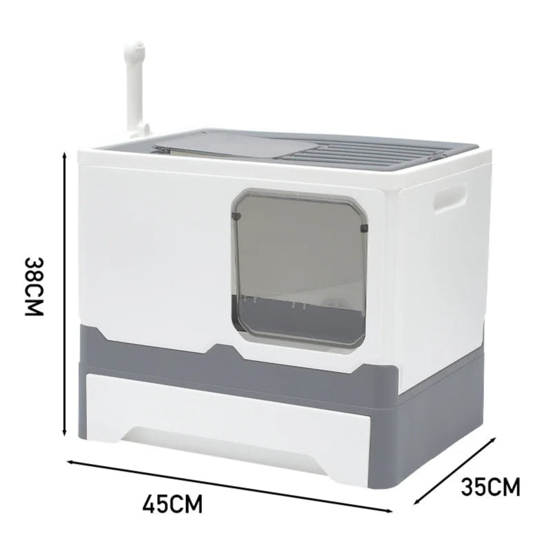 Cat Litter Box Enclosure Easy Clean Dual Door