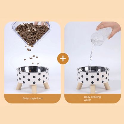 Elevated Dog Food Bowl Stainless Steel Non Slip Base