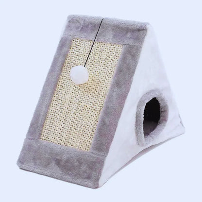 Cat Play Tent House with Scratching Post and Play Ball