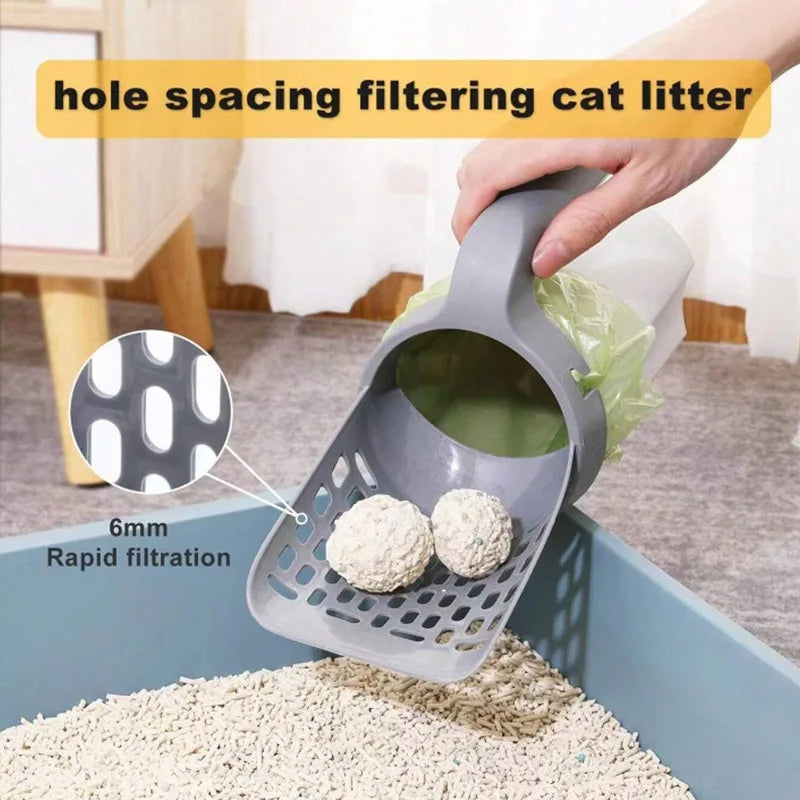 Cat Litter Scoop With Built-In Trash Can