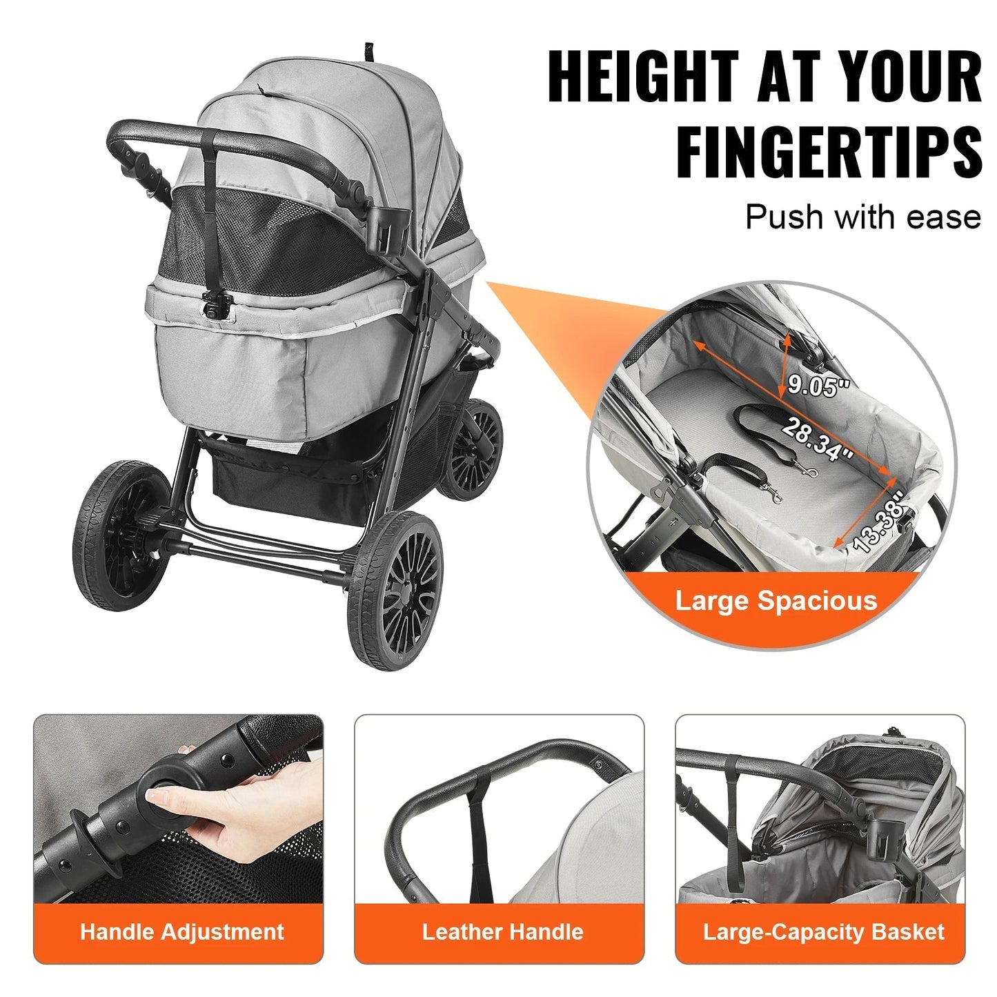 Portable Pet Stroller Small Dog Easy Fold