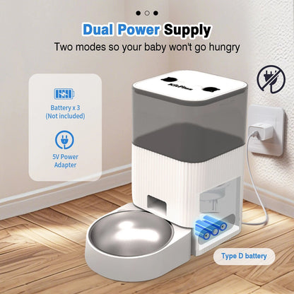 Automatic Pet Food Dispenser Wi-Fi Voice Recorder