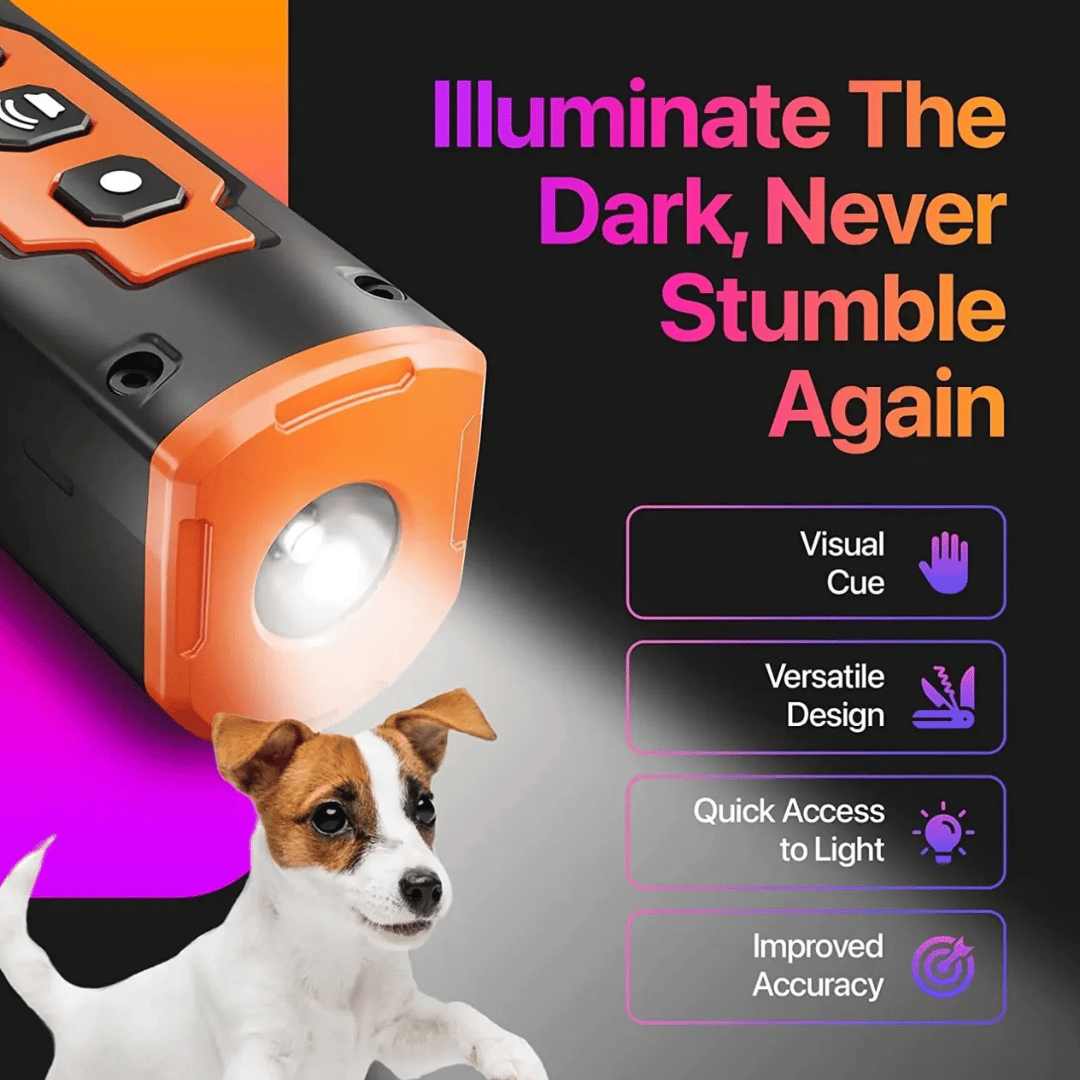 Portable Dog Trainer Ultrasonic Sound Flashing Light