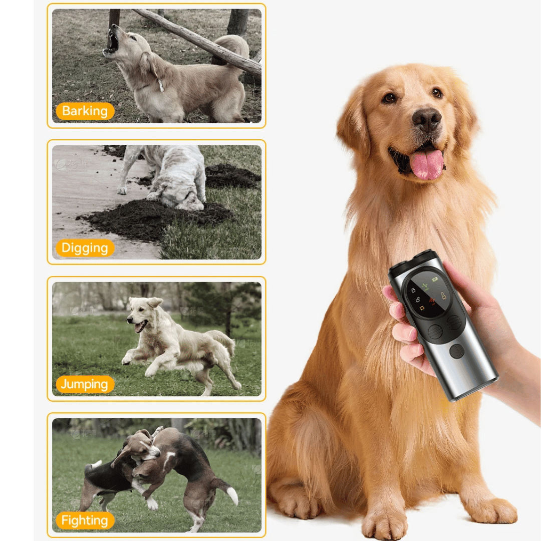 Portable Dog Trainer Ultrasonic Bark Control Flashlight