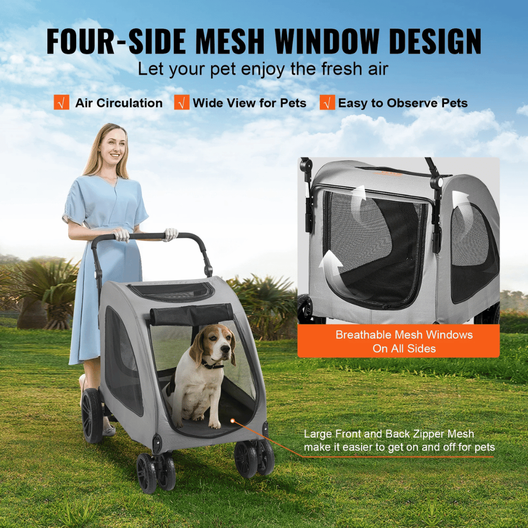 Big Dog Pet Stroller 72kg Capacity