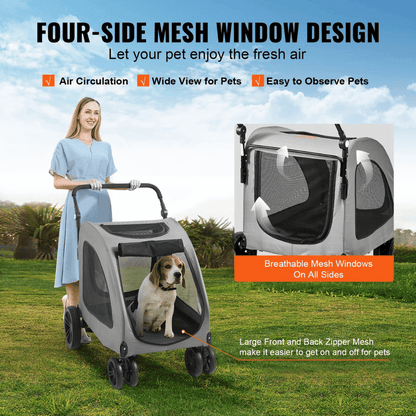 Big Dog Pet Stroller 72kg Capacity