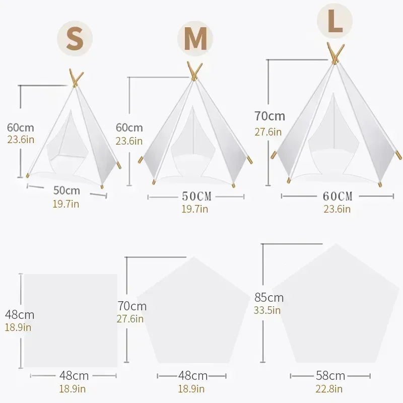 Small Pet Teepee House Soft Washable Pad
