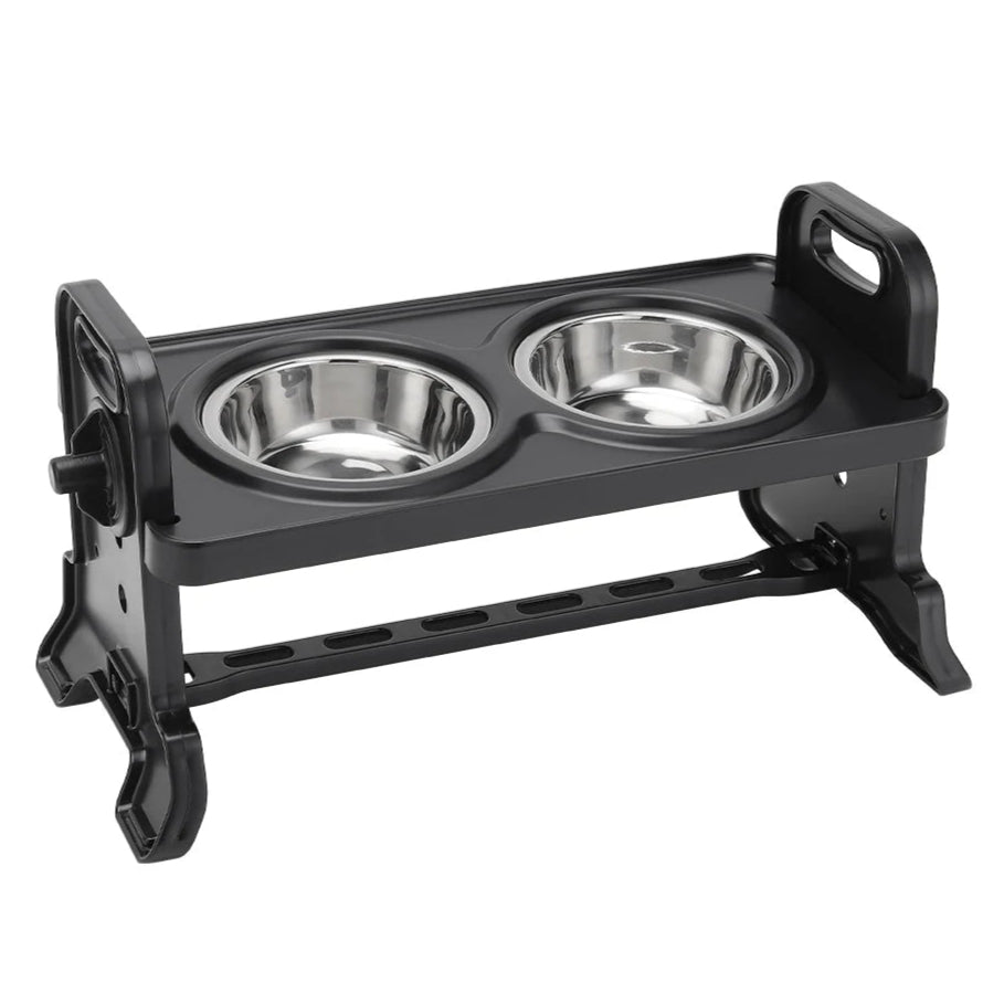 Stainless Steel Elevated Dog Feeder With Two Bowls