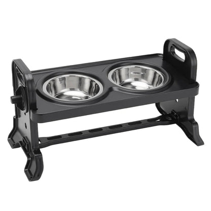 Stainless Steel Elevated Dog Feeder With Two Bowls