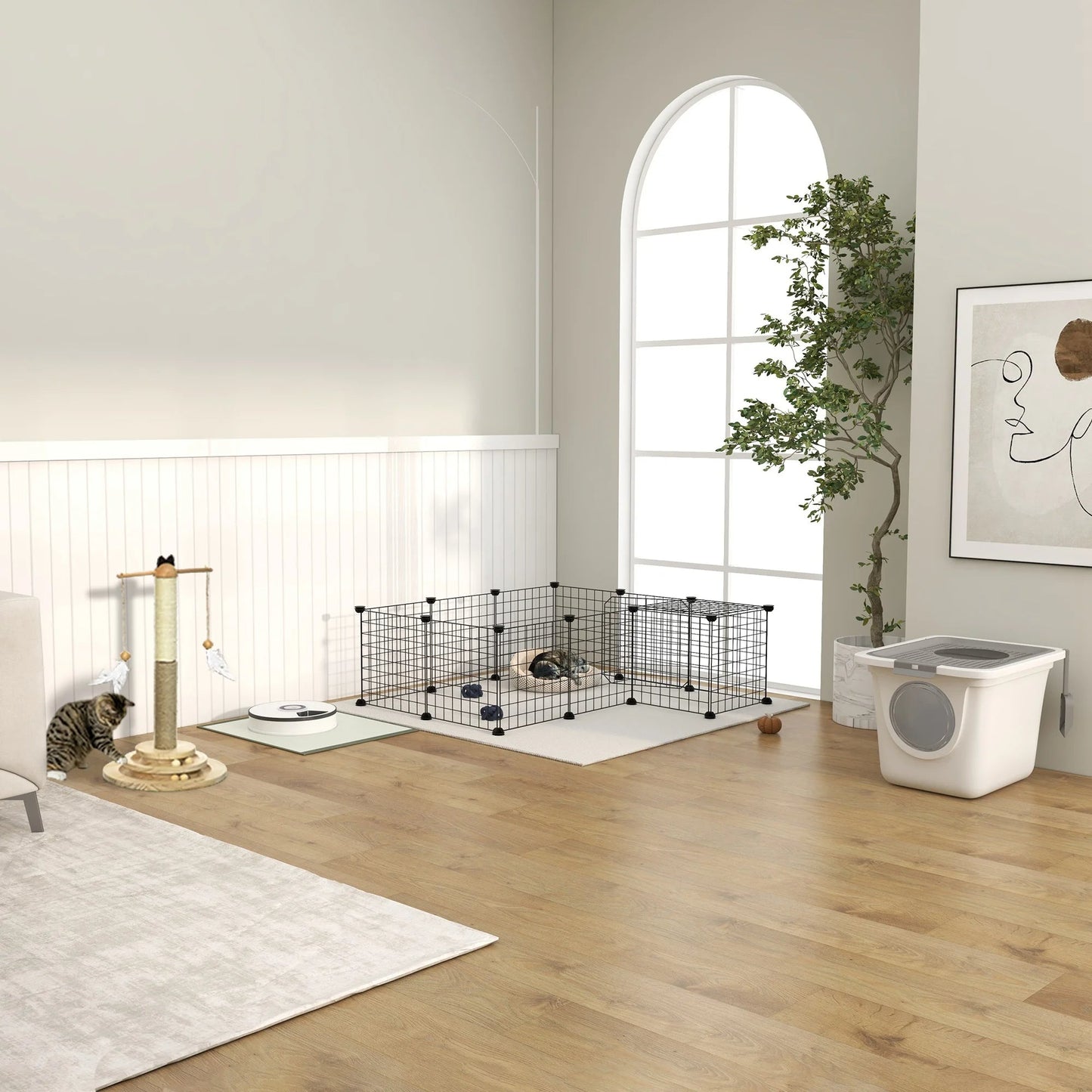 Covered Cat Litter Box Easy Clean with Scoop