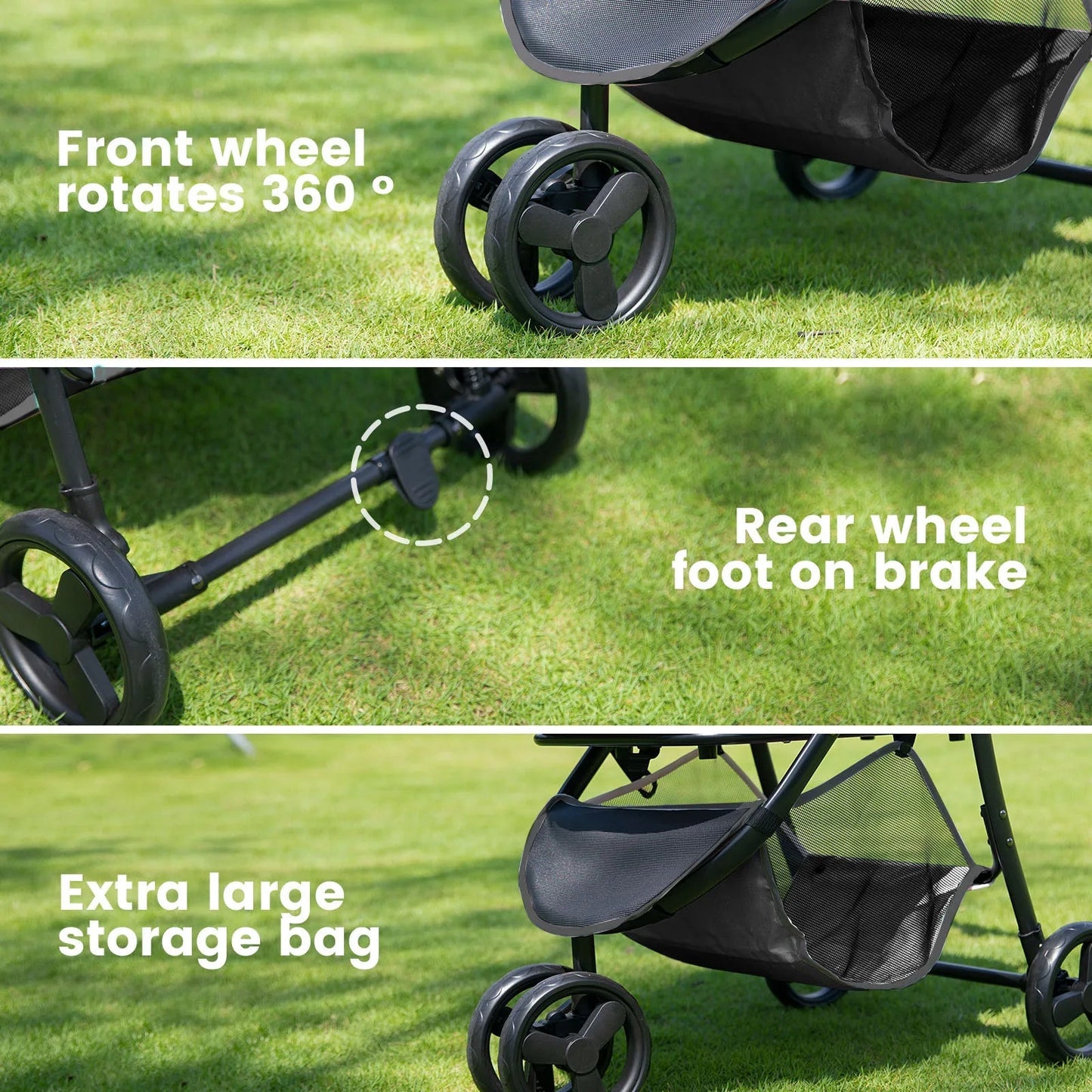 Pet Stroller Removable Carrier Bag Foldable