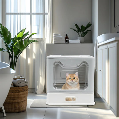 Cat Litter Box Odor Control Removable Tray Dual Exit