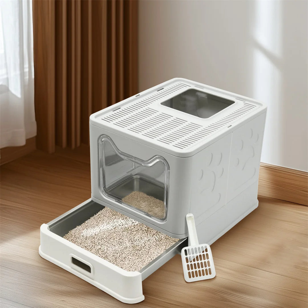 Cat Litter Box Odor Control Removable Tray Dual Exit