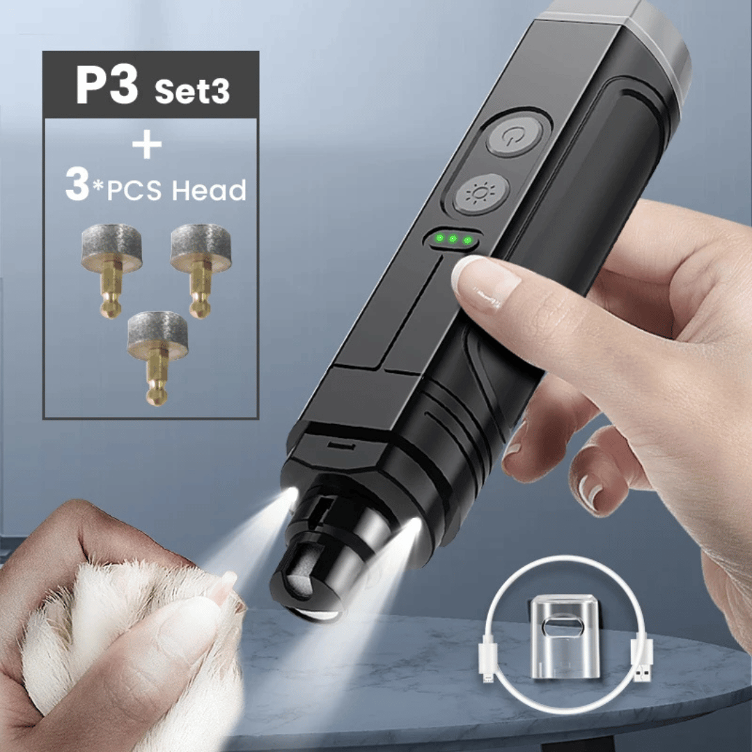 Pet Nail Grinder LED Light Quiet