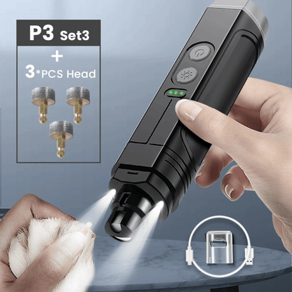Pet Nail Grinder LED Light Quiet