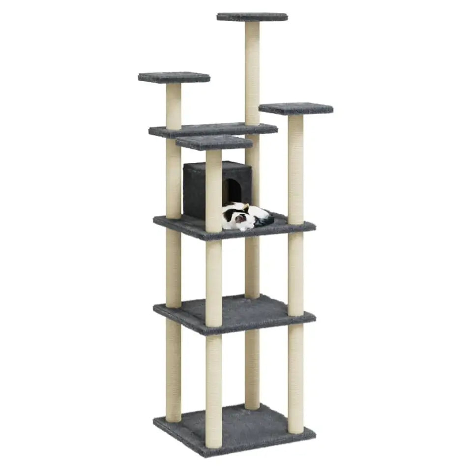 Tall Multi-Level Cat Tower with Hideaways - Pupporia