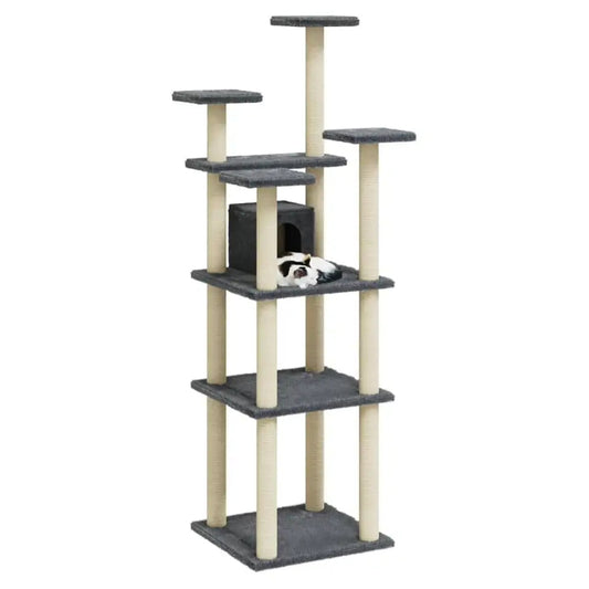 Tall Multi-Level Cat Tower with Hideaways - Pupporia