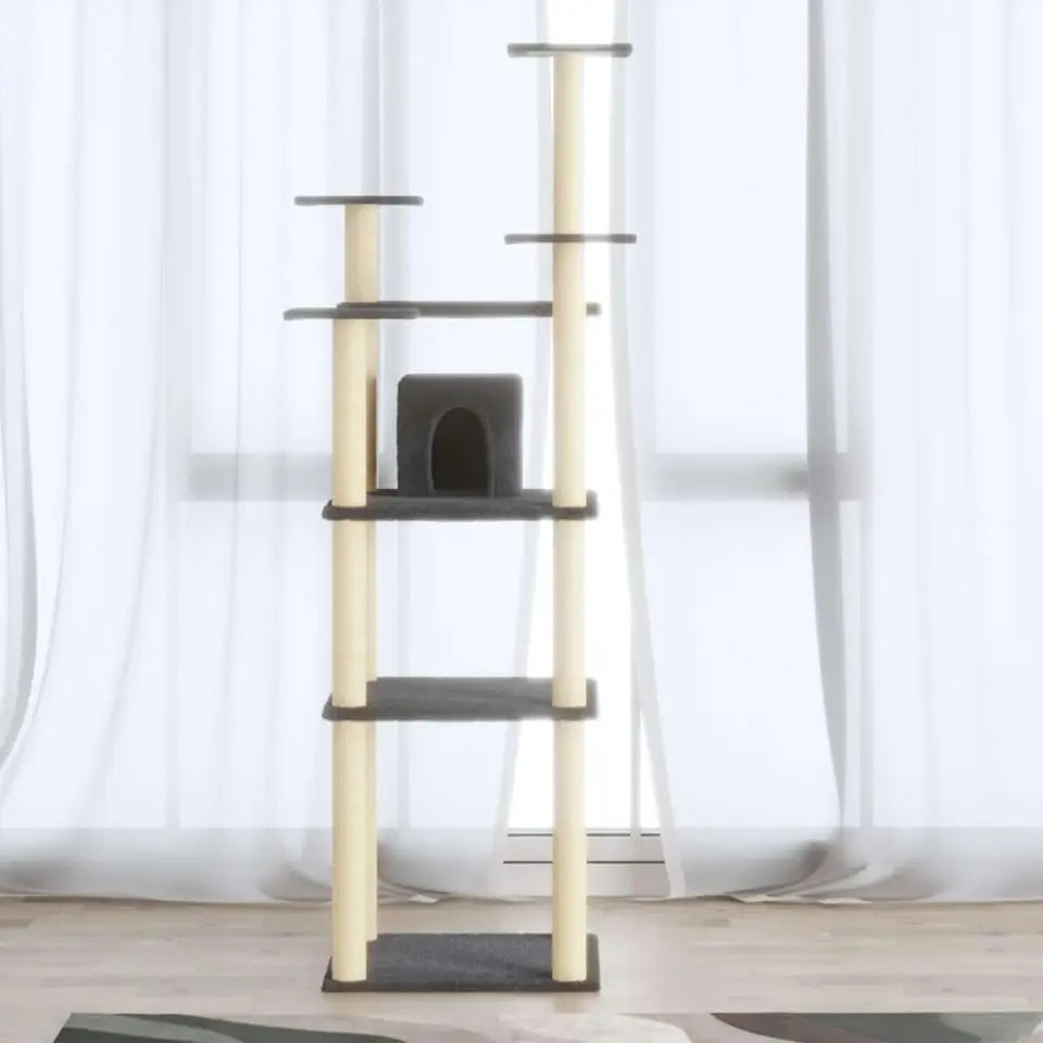 Tall Multi-Level Cat Tower with Hideaways