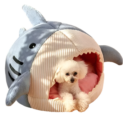 Shark Pet Cave Bed Warm Plush