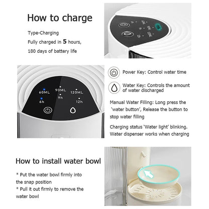 Automatic Cat Water Dispenser 3L Quiet USB