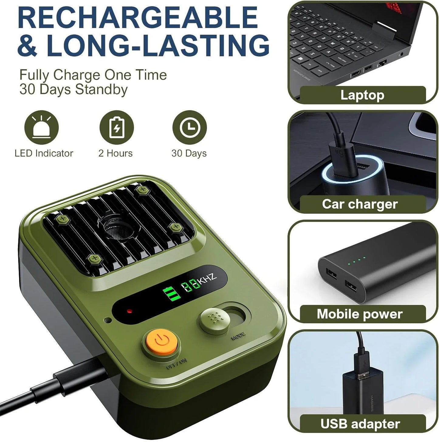 Rechargeable Dog Bark Trainer Outdoor Indoor Device