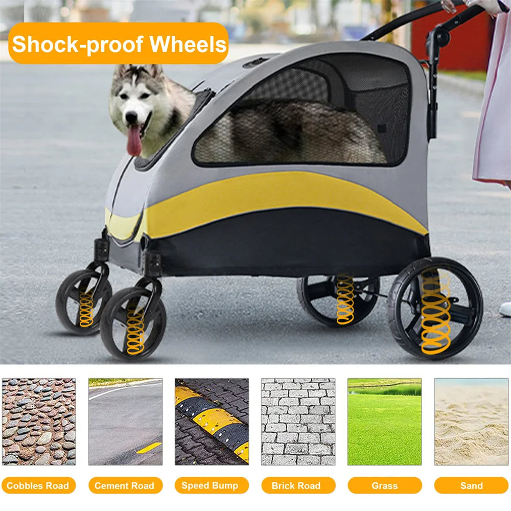 Pet Stroller Folding for Small and Large Dogs