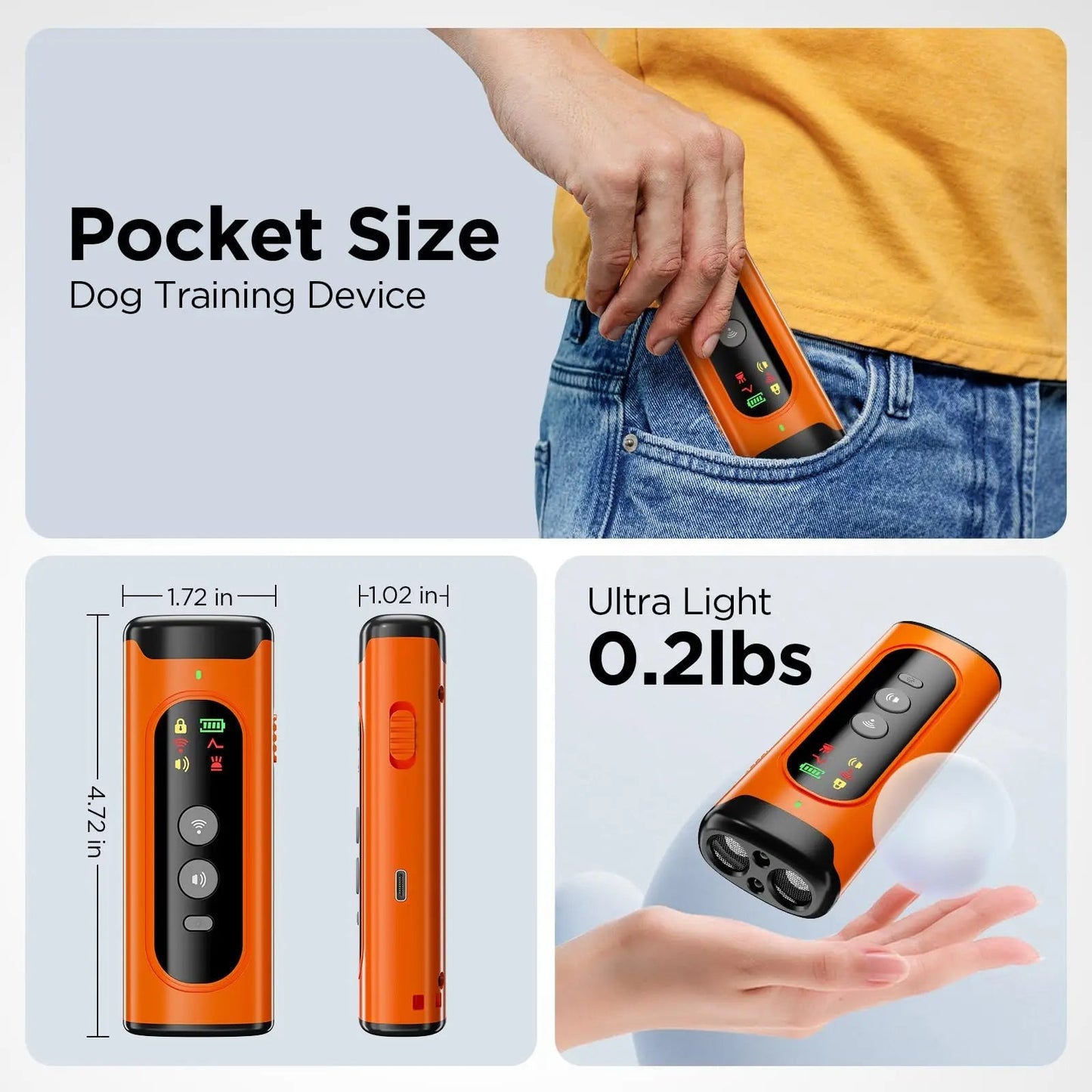 Portable Anti Bark Dog Trainer Rechargeable