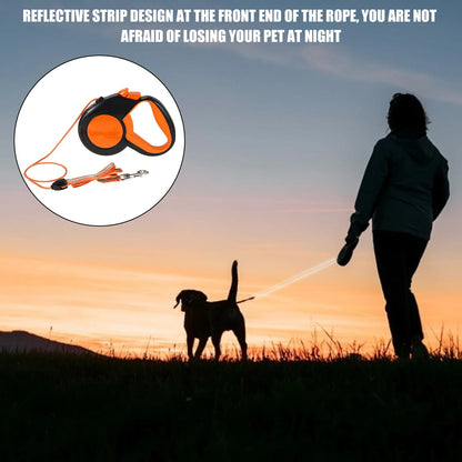 Retractable Dog Leash Comfort Grip Reflective Cord