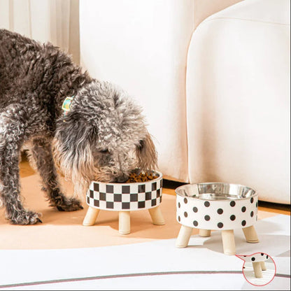 Elevated Dog Food Bowl Stainless Steel Non Slip Base