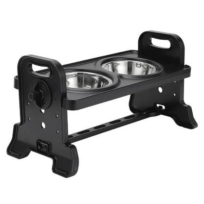 Stainless Steel Elevated Dog Feeder With Two Bowls - Pupporia