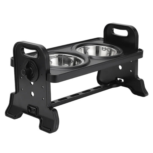 Stainless Steel Elevated Dog Feeder With Two Bowls - Pupporia