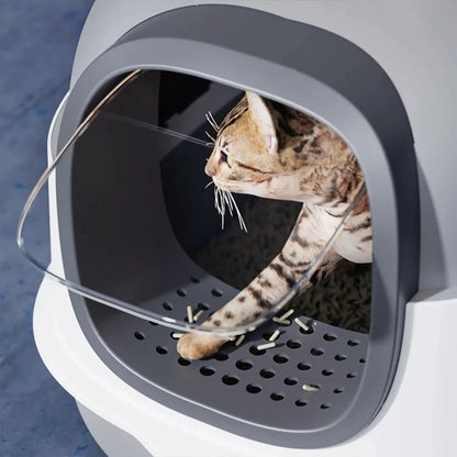 Large Cat Litter Box Covered UV Sanitizer Anti Slip Base