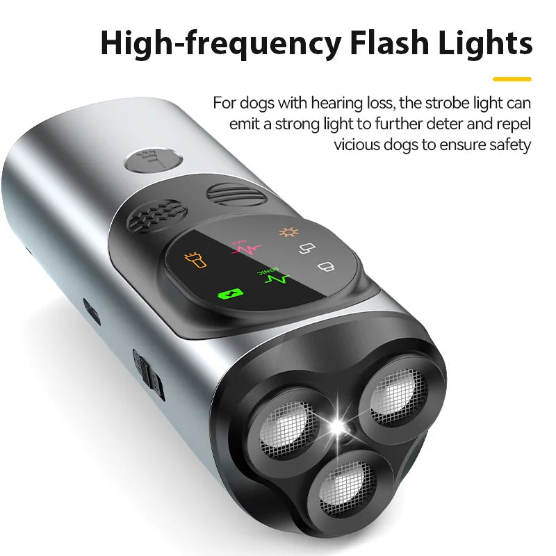 Portable Dog Trainer Ultrasonic Bark Control Flashlight