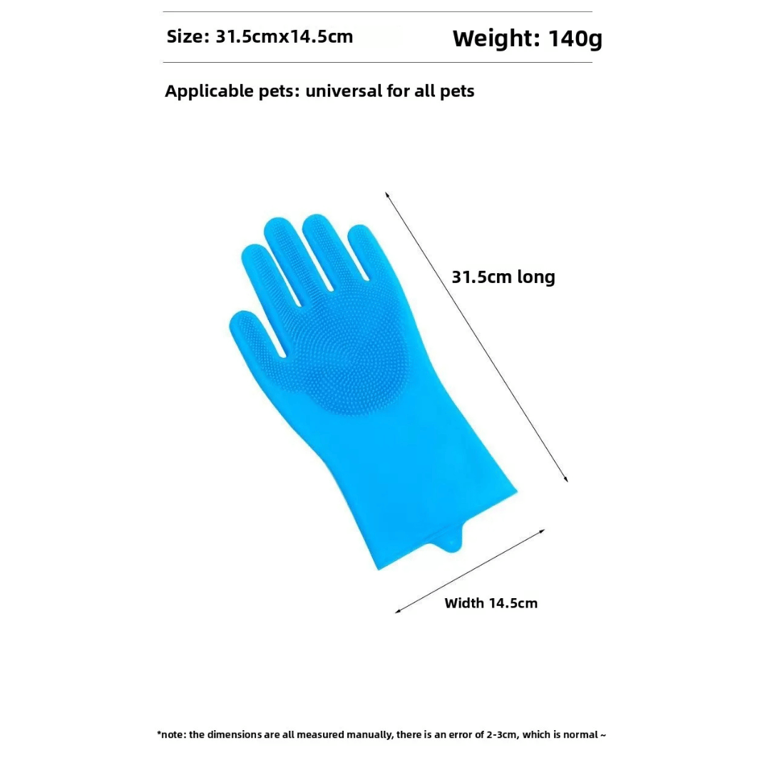 Pet Grooming Gloves Waterproof Easy Bathing