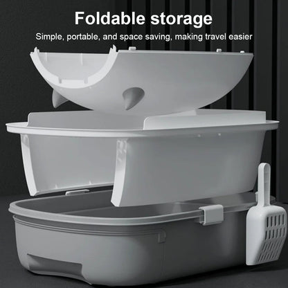 Cat Litter Box Sliding Door Easy Clean