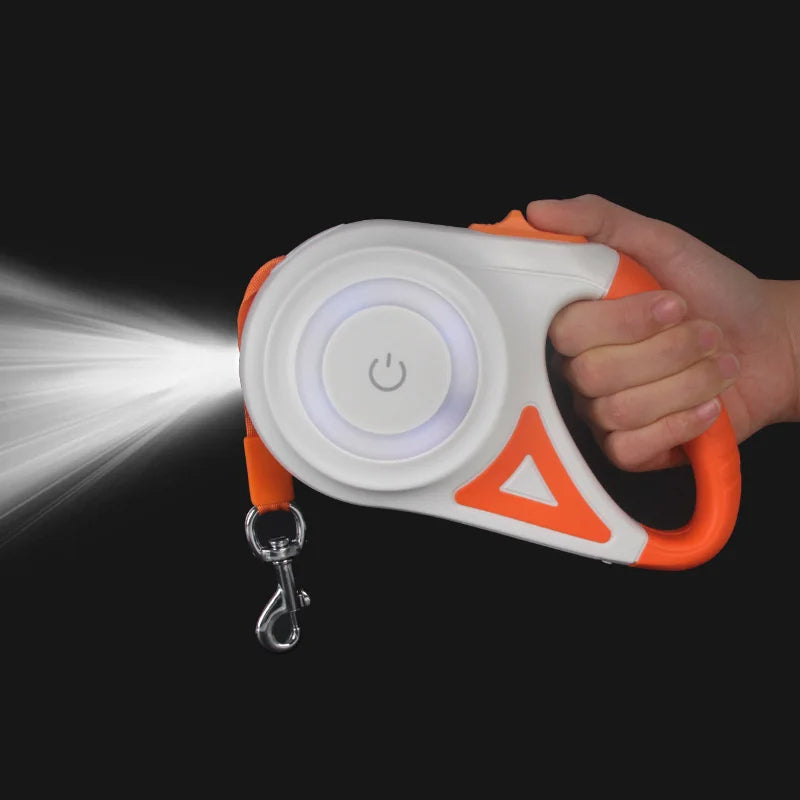 Adjustable Pet Leash With Flashlight Comfort Grip