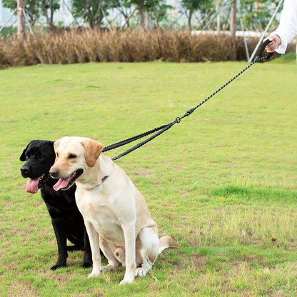 Dual Dog Leash Comfort Grip Reflective Strap