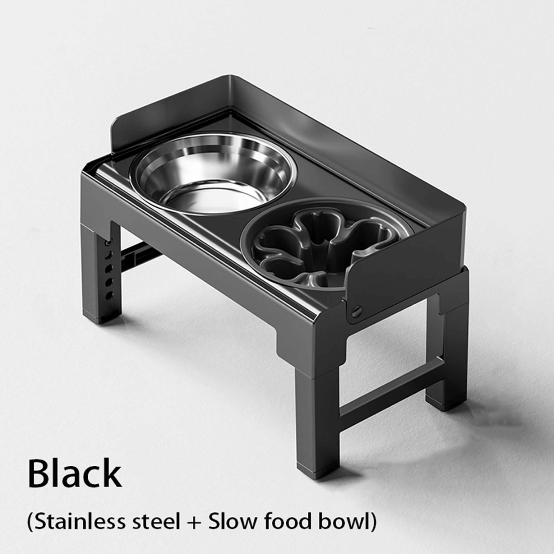 Stainless Steel Elevated Pet Feeder Slow Feed Bowl