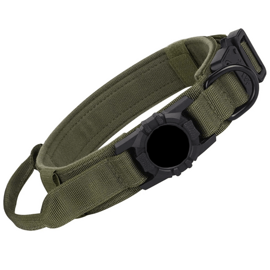 Tactical Dog Collar AirTag Holder Durable Nylon - Pupporia