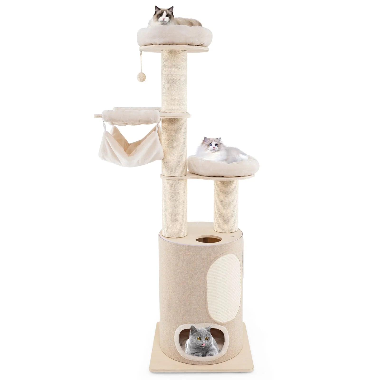 Cat Tower Plush Perches Hammock Large - Pupporia