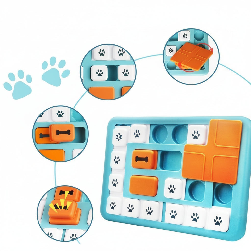 Interactive Dog Puzzle Feeder, Treat Dispenser Dog Puzzle Toys with Squeaker & Non-Slip, Slow Feeder Bowl for Mental Enrichment, IQ Training & Anxiety Relief (Style 2)
