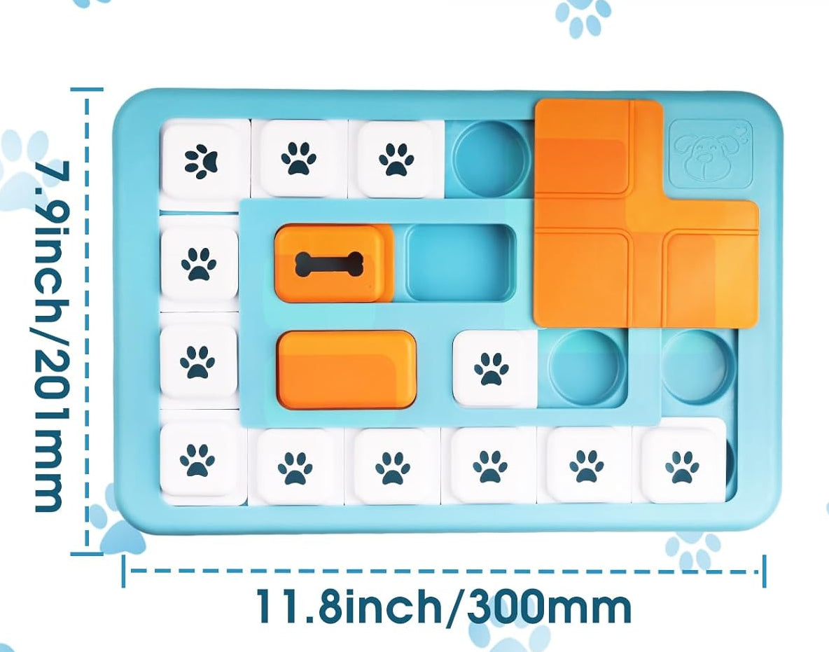 Interactive Dog Puzzle Feeder, Treat Dispenser Dog Puzzle Toys with Squeaker & Non-Slip, Slow Feeder Bowl for Mental Enrichment, IQ Training & Anxiety Relief (Style 2)