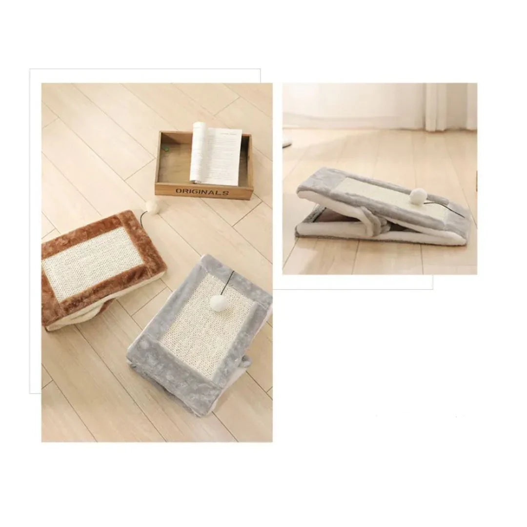 Cat Play Tent House with Scratching Post and Play Ball