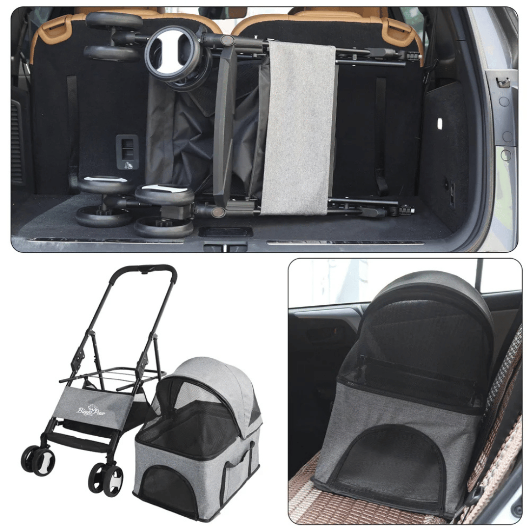 Pet Stroller Detachable Carrier Car Seat