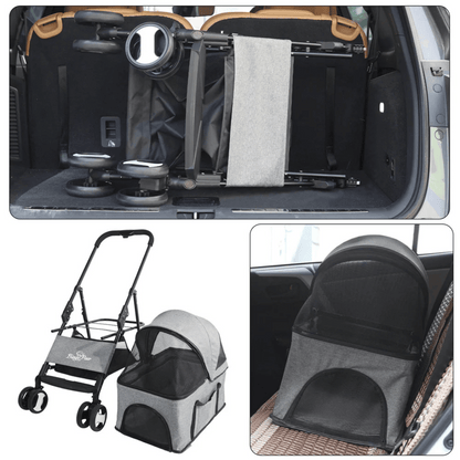 Pet Stroller Detachable Carrier Car Seat
