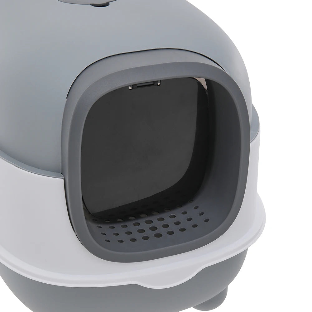 Large Cat Litter Box Covered UV Sanitizer Anti Slip Base